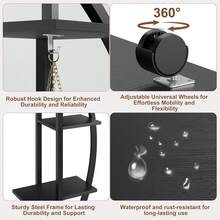 6-Tier Plant Stand, Tall Metal Indoor Plant Stand With Detachable Wheels, Plant Stands With Drawers Large Plant Display Stand For Home Patio Lawn Garden Balcony-Moon Shape - Black - View 4