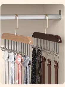 3/1PC Multi-Functional Wooden Coat Hooks, Coat Rack, Closet Organizer, 8 Hooks, 360 Degree Rotating Angle, Space Saving Bra Hook, Storage For Hanging Clothes Like Tops, Underwear, Bras, Breastplates, Hats, Ties, Strap,Vest,Etc.Traceless Clothes Drying Rack
