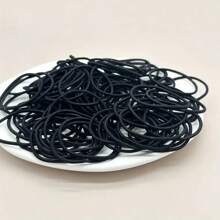 100 Stück schwarze, perfekt kombinierbare elastische Haargummis, einfache und vielseitige Haargummis, Haargummis, Haargummis, Haargummi-Scrunchies