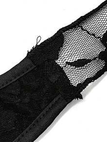 Women's Asymmetrical A-Line Lace Hollow Sheer Spider Decor Punk Retro Street Style Camisole Top, Spring/Summer - Black - View 6