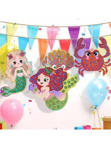 Set di adesivi a mosaico 2-in-1 a tema oceano, libro di adesivi per dipingere, adesivi decorativi lucidi fai da te, segnalibri fai da te, regalo per compleanni, Natale, Ognissanti, feste del Ringraziamento