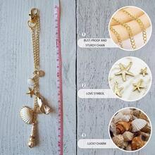 Sea Shells Car Decor,Cute Coastal Hanging Charm For Rear View Mirror, Boho Beach Themed Car Accessories,Hand-Made Starfish Conchas Aesthetic Ornament Pendant For Women - Nâu đỏ - Xem 4