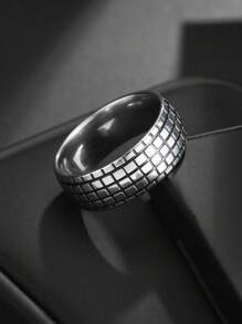 1 Stück Herren einzigartiger geometrischer Edelstahlring