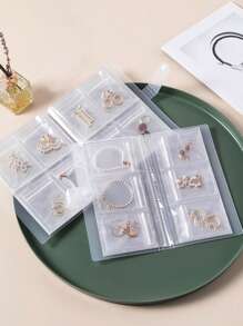 1pc Large Capacity Jewelry Travel Storage Box - 84/160 Slots Multipurpose Storage Book - Transparent Ring Display Case, Anti-Oxidization Necklace Ring Pouch, Jewelry Accessories Earrings Organizer, Storage Bag Bathroom Accessories Back To School