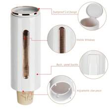 Easy-Install Wall-Mounted Cup Dispenser - Lightweight, No-Drill Paper Cup Holder For Home, Office & Medical Use Cup Dispenser, Wall Mounted Bathroom Cup Holder Fits 3-5oz Plastic And Disposable Paper Cups, Pull Type Water Cooler Cup Holder For Home, Bathroom, Office, Hospital, Gym, Paper Cup Holder, Water Dispenser Cup Holder, Non-Perforated Wall-Mounted Storage Rack Wall-Mounted Disposable Cup Dispenser For Coffee Machines Or Water Dispensers