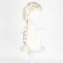 1pc  Frozen Princess  Long Braid Animated Role Playing Wig Flower Hair Clip Party Costume Princess Wig Halloween Wear To Weave Wig Braid Cartoon Character Wig Manga Wig Thanksgiving Birthday Gift Christmas