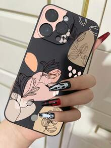 1个水彩百合防摔防滑黑色手机壳，兼容 17/17 Air/17 Pro/17 Pro Max，兼容荣耀，兼容红米，兼容三星Galaxy A04e/A05s/A13/A14/A15/A34/A35/A50/A52/A53/A54/S21/S22/S23/S24/S25/S25 Ultra，6A/7A/8A，12T/13T/14T，国际版，非国内版 - 黑色 - 查看 2