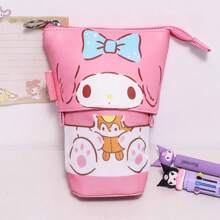 Sanrio 1pc Cute Cartoon Kitty, My Melody, Kuromi, Design Telescopic Pencil Case, Large Capacity Student Stationery Pouch,Back To School,School Supplies,Pencil Pouch,School Bag