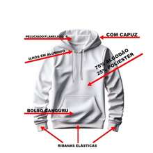 Moletom Masculino Algodão Premium 98 BKLYN Moda Urbana  Streetwear Look Moderno - Branco - Visão 2