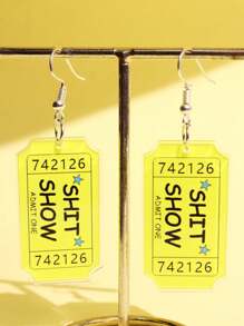 1 Paar modische, lässige, übertriebene "Show" Text-Design-Ohrringe, Schmuck für Damen für den täglichen Gebrauch und Partys