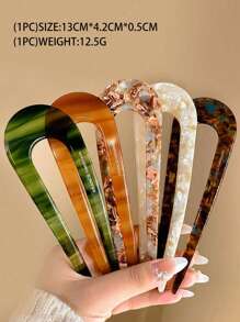 5pcs/2pcs/3pcs Women's Fashion Elegant Adorable Multi Functional Pattern Premium U-Shaped Hair Clip Suitable Fashionable, Versatile, Elegant, Suitable For Summer Back To School Season, Daily Gatherings, Travel, Beach Parties, Wearing (The Letters On The Hair Clip Are Random)