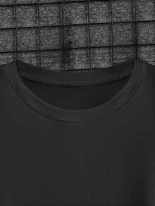 Women's Casual Off-Shoulder T-Shirt With Print - Black - View 4