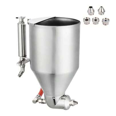 スプレーガン 圧送式 ステンレス 3.5L容量 ノズル6種付き 口経4/6/8ｍｍ 珪藻泥/リアルストーンペイント/パテパウダー/コーティング/ラテックス塗料などに適用 塗装用品 内装/建築塗装用