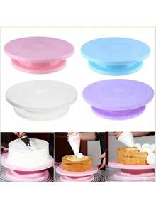 A Cake Turntable Baking Turntable Rotating Cake Mounting Table PP Plastic Mounting Tools Cake Mounting Turntable - White - View 5