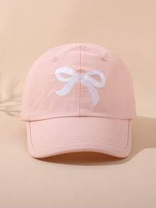 1 pieza Gorra de béisbol con parte superior semi-abierta y bordado de mariposa para niñas, sombrero ligero y transpirable de secado rápido para uso al aire libre - Arco de secado rápido - Ver 5