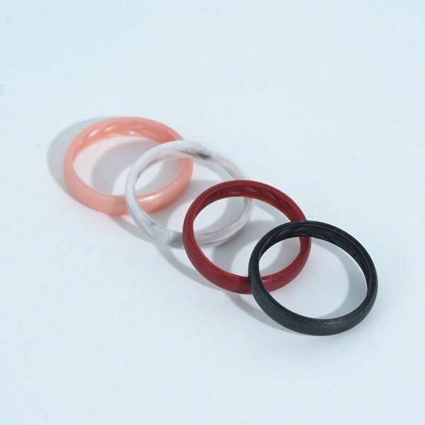 Silicone Rubber Wedding Rings For Women, Thin Stackable Rubber Silicone Wedding Band, Bridal Jewelry Set, Anniversary Rings, Promise Ring, Multi Packs, Multi Colors