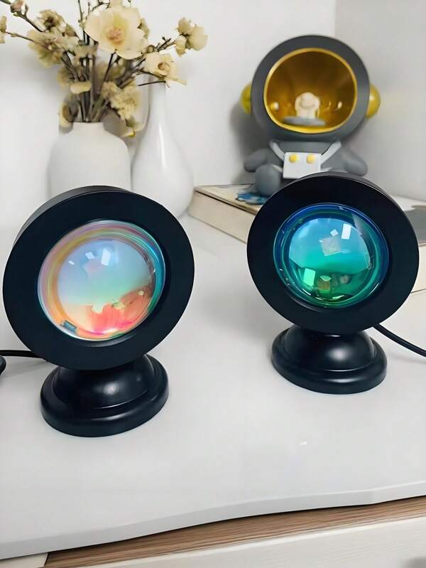 1 Piece USB Plug-In Use Sunset Light LED Spotlight Sunset Light Projector Mini Creative Projection Atmosphere Light Net Celebrity Atmosphere Light Suitable For Photography Selfie Home Bedroom Decoration Coffee Shop Christmas Gift Autumn And Winter Essential