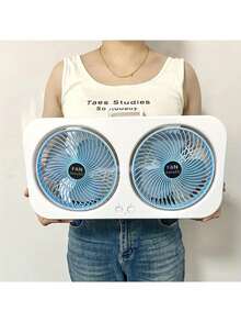 Portable USB Rechargeable Dual-Head Wall-Mounted Fan, Hanging Fan, Desktop Fan - Quiet Operation, 3-Speed Adjustable Lightweight Fan With Large Capacity Lithium Battery, Portable Fan, Electric Fan, Handheld Fan, Small Fan, Mini Fan, Cooling Gift For Friends,Spring Summer Picks,Brides Maid Gifts,Room,Bedroom Decor,Beach,Travel,For Men,For Women,Vacation - Multicolor - View 2
