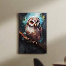 1 Pc Canvas Painting,Owl, Painting, Canvas, Wall Art, Colorful, Branch, Foliage,Wood Framed Painting (1) Thickness 2.5 Cm/ 1 Inch-Home Decoration For All Occasions,Ideal New Year, Valentine's Day,Thanksgiving,Easter,Christmas Gift,Room Decoration Aesthetic,Wall Decoration Art,Perfect Gift,Autumn And Winter Wall Decoration,Living Room Decoration, Bedroom Decoration, Kitchen Decoration, Entry Decoration, Bathroom Decoration, Direct Wall Painting, High Quality Wall Painting Poster,Modern Home Decoration Stretched And Framed Ready To Hang - Black - View 3