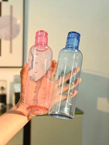 1pc 500ml Transparent Portable Outdoor Plastic Water Bottle,There Are Pink, Green, Blue, Black And White - Multicolor - View 11