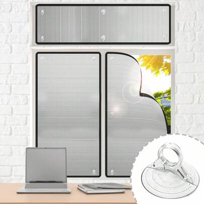 Folia zaciemniająca na okno, folia aluminiowa, osłona przeciwsłoneczna z przyssawkami, zdejmowana, bez wiercenia, folia chroniąca przed promieniowaniem UV, do domu, salonu, sypialni, kuchni (19,6*19,6 cala/11,8*39,3 cala/19,6*39,3 cala)