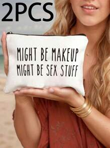 2Pcs Fun Makeup Bag For Mature Adults: Privacy And Style For Your Cosmetics And Makeup Bags Makeup Organizer Make Up Organizer Makeup Storage Makeup Pouch Make Up Pouch, Easter Gifttravel Essentials Vacation Summer Holiday Back To School School Stuff Bag For School Travel Bag For Women Makeup Bag For Travel