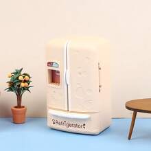 1pc Dollhouse Furniture Miniature Refrigerator: Single Door Fridge Model With Upper And Lower Compartments, 1/12 Scale Realistic Kitchen Appliance Toy Model For Living Room, Dining Room, Bedroom Decor - Multicolor - View 8