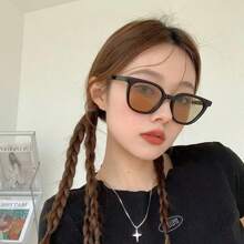 1pc Unisex Square Plastic Frame Fashionable Fashion Glasses - Suitable For Travel, Holiday, Sports, Driving, Festival Outfits, Beach, Outdoor, Summer Accessories