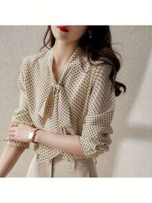 Women Knit Tops - Apricot - View 3