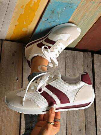 2025 Casual Sneakers, New Spring/Summer/Autumn Sports Shoes, Versatile Breathable Comfortable Lace-Up Women Rubber Low-Top Shoes, Summer 2025