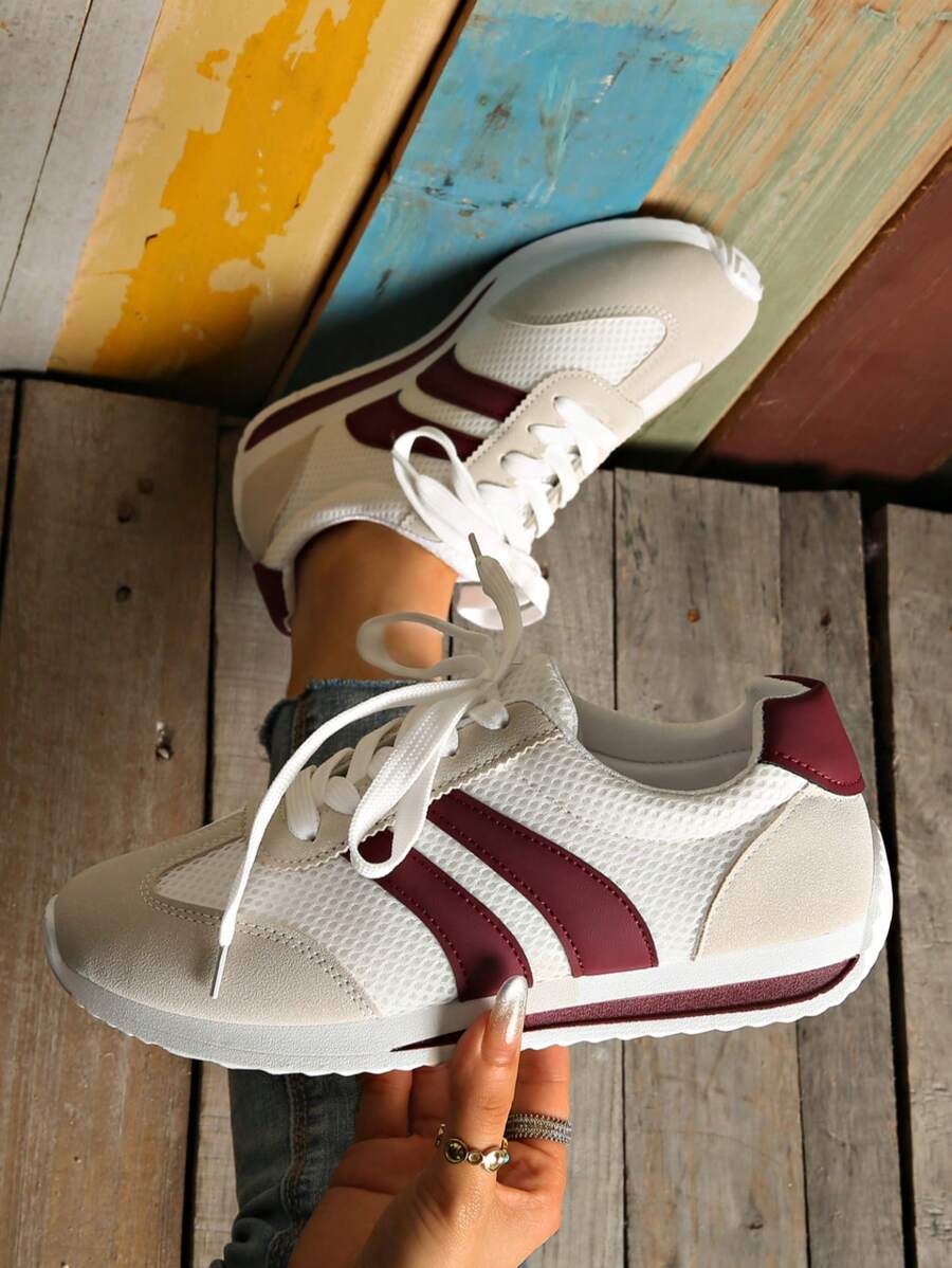 2025 Casual Sneakers, New Spring/Summer/Autumn Sports Shoes, Versatile Breathable Comfortable Lace-Up Women Rubber Low-Top Shoes, Summer 2025