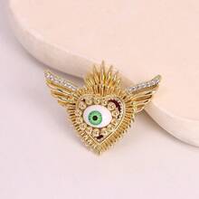 1pc New Fashion Personalized Rings Sacred Red Heart Wings Lucky Eye Rings Women Jewelry Cubic Zirconia Copper Party Gift