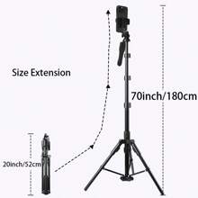 1800mm Photography Tripod, Handheld Gimbal Selfie Stick With Detachable Remote, 4/1 Screw Connector, Balanced Stable Shooting Triangular 360 Degree Panoramic Stabilizer