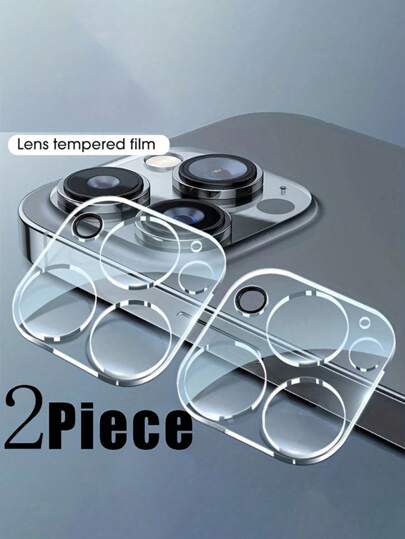 2pcs Tempered Glass Camera Lens Protection For IPhone 16 Pro Max 15Plus 9H Hardness Scratch Resistant Lens Films For IPhone 15 14 13 12 11 Waterproof Shockproof Anti-Fall Anti-Fall Anti-Fingerprint Full Cover