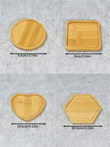 1 Stück DIY Mosaik Bambus Untersetzer, leere Basis Tablett, Getränkeuntersetzer, Pflanzenuntersetzer, Kunst Tablett (ohne Mosaikfliesen), kleines Pflanzentablett für Blumentopf, Bambus Blumentopf, Getränketablett, Harz Untersetzer Geschenk, Schreibtisch Blumentopfschutz