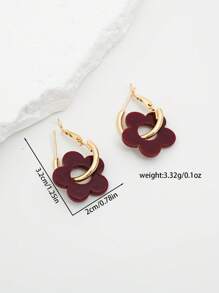 1 par de pendientes elegantes y sencillos con flores huecas de acrílico, adecuados para mujeres, para uso diario, regalo para amigos