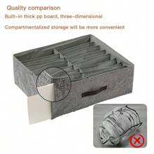 1PC Gray Clothes Storage Box, Pants Storage Box, Partition Storage Tool, Wardrobe Storage, Double Row Clothes And Pants Storage Box, Suitable For Home Storage And Organization