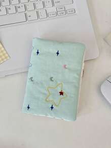 1pc Passport Holder For Travel Official License Cute Fabric Passport Cover With Star Embroidery Travel Must Haves Accessories Cruise Ship Essentials Passport Book Holder Flying Essentials Travel Gifts
