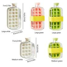 1 pezzo Stampo per cubetti di ghiaccio di grande capacità, frullatore portatile da esterno altamente attraente per bevande ghiacciate, adatto per contenitori di bevande refrigerate, teiere alla frutta e bottiglie di limone, dispensatore di bevande per intrattenimenti familiari, feste e festival, stampo per cubetti di ghiaccio, griglia per cubetti di ghiaccio pressati, scatola di conservazione dei cubetti di ghiaccio fatti in casa, scatola di conservazione per frigoriferi domestici, bottiglia d'acqua con griglia per cubetti di ghiaccio congelati che può essere trasportata con sé