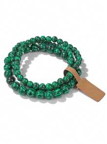 3pcs/Set Natural Stone Bead Bracelets, 4mm/6mm/8mm Round Beads Energy Bracelets Couples Jewelry, Valentine's Day Gift