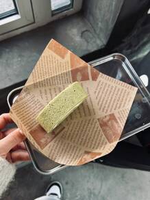 200/500pcs Food Paper, Waxed Paper, Food Packaging Paper, Suitable For Sandwiches, Burgers, Barbecue, Fried Chicken, Etc., Printed Greaseproof Paper, Kitchen Supplies, Disposable Food Basket Liners