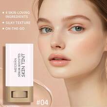 粉底棒美容膏精华提升肤色，固体有色保湿精华轮廓棒粉底面部棒女士，自然妆容