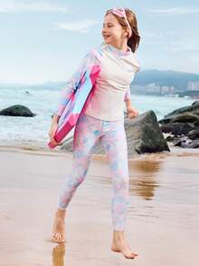 Balabala Young Girl' Swimsuit Boys' Girls' Swimwear Children's Split Swimwear Big Young Girl Sun Protection Chlorine Resistant Elastic - Pink - View 1