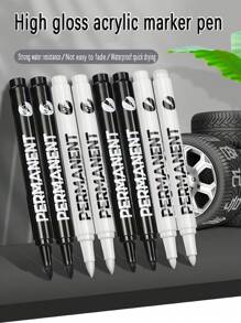 6 pièces Stylo marqueur acrylique haute brillance, séchage rapide, imperméable, indélébile, forte puissance de marquage, embout souple pour une écriture fluide, à utilisation polyvalente