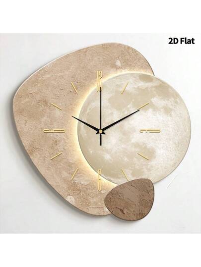 1pc 2D Flat The Texture Blocks On Surface Of Planet Silently Wand Clock, Super Silent Quartz Movement, No Ticking, ating Clocks In Living Rooms, Bedroom, Offices, Kitchens, Cafes, Perfect ative Friends Family Home Back To School Room Supplies view 2