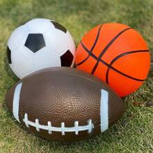 Balón de baloncesto y fútbol PVC grueso de tamaño pequeño, colores vívidos para patio de recreo/al aire libre/interior, pelota inflable de playa/agua, 4 pulgadas no inflable