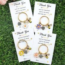 1 buc breloc cu tematică de albine, carte de mulțumire pentru profesori, perfectă pentru ziua de naștere, nuntă, Ziua Profesorului și cadouri de absolvire, cu jeton de îmbrățișare și design de albină, accesorii auto pentru înapoi la școală, farmec geantă, rucsac pentru școală, drăguț gotic Y2k - Multicolor - Vizualizare 4