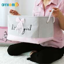 OYHOMO Cute Unicorn & Rabbit Storage Basket Pink Girls Bedroom Organizer Collapsible Thick Fabric Storage Box Laundry Hamper For Toys, Clothes, Books, Bathroom, Living Room