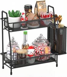 Countertop Organizer For Bathroom Counter, The Organizer For Bedroom, Spice Rack Organizer For Kitchen Counter Shelf With Small Basket