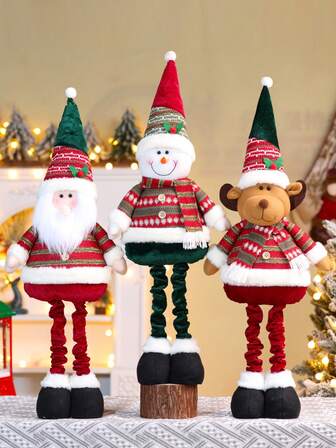 The New Christmas Home And Outdoor Decoration Figurine For 2025, An Old Man Snowman And A Reindeer, Is 60CM Long When Retracted